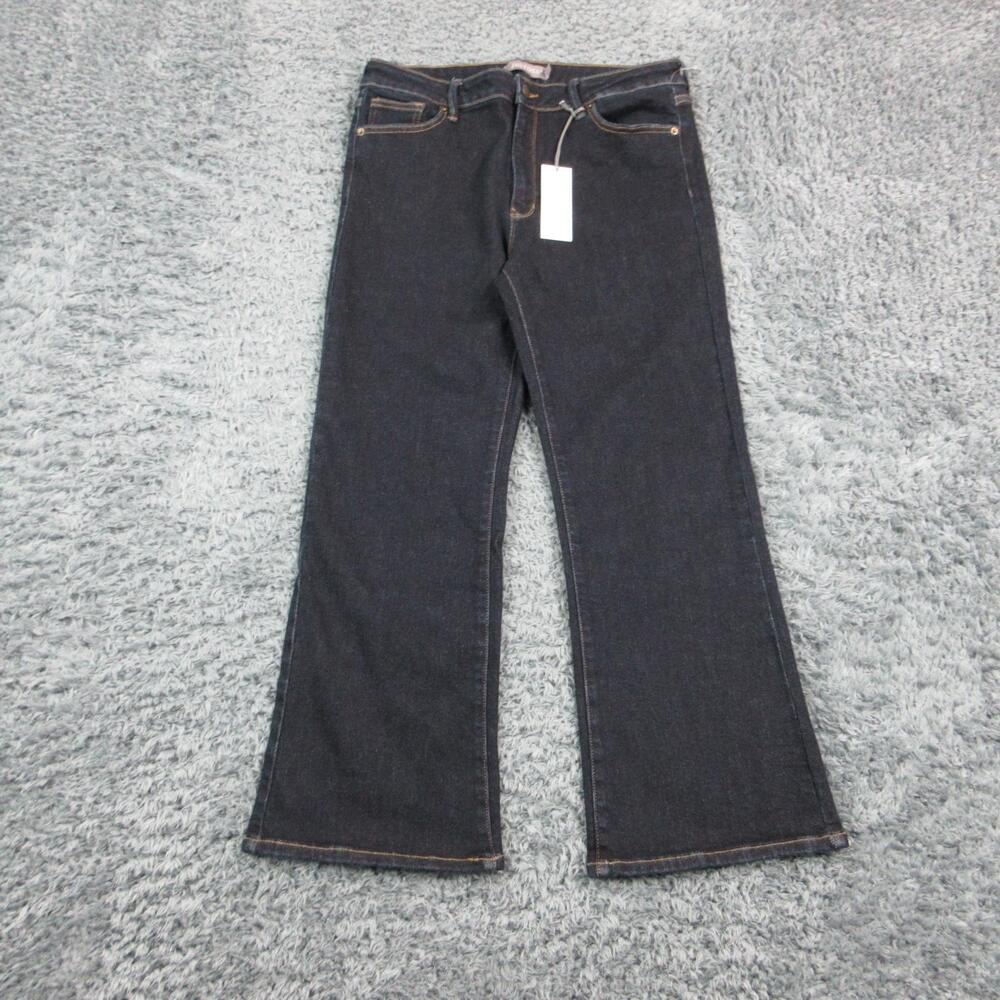 JustUSA Jeans Womens 14 Blue Cropped Bootcut High Rise Denim 34x27.5* NWT